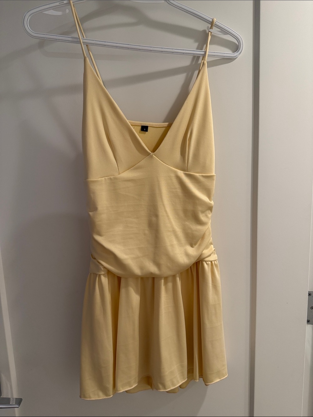 Women's Yellow Spaghetti-Strap V-Neck Dress
